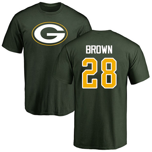Men Green Bay Packers Green #28 Brown Tony Name And Number Logo Nike NFL T Shirt->nfl t-shirts->Sports Accessory